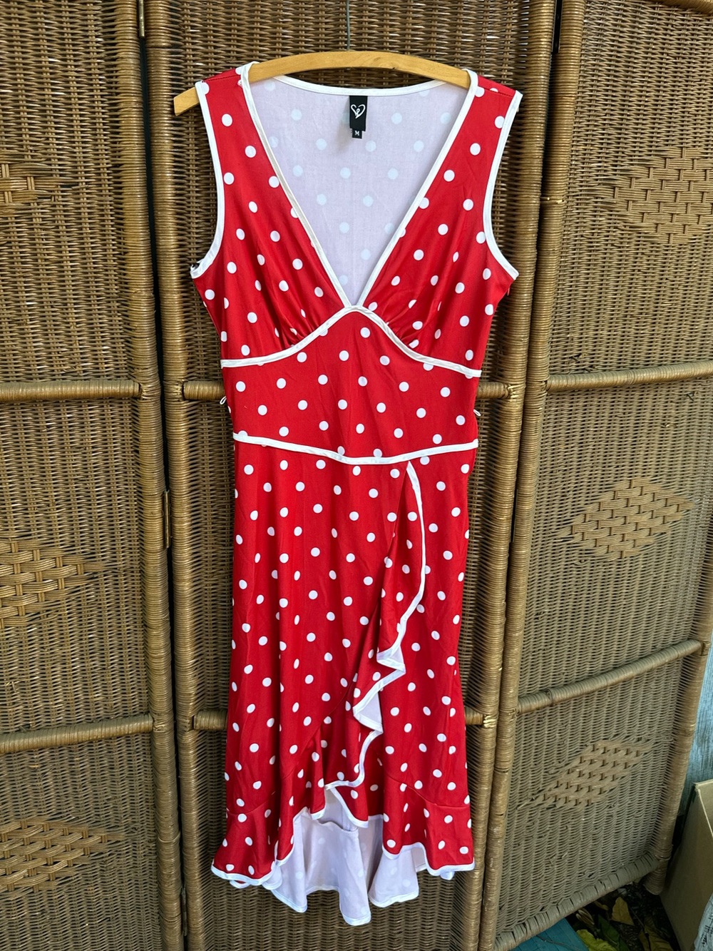 Windsor Red and White Polka Dot Midi Dress
